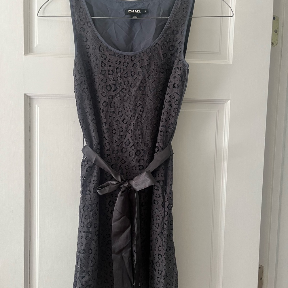 DKNY Charcoal Lace Dress